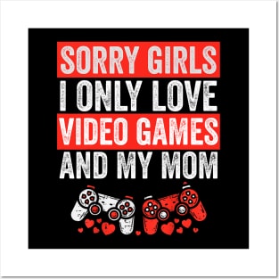 Boys Valentines Day Design for Kids Video Games Funny Gamer Posters and Art